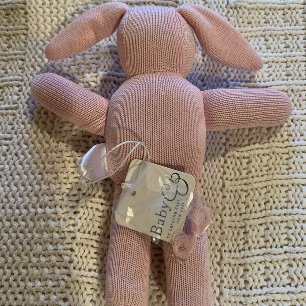 Baby CZ Pink Bunny Rattle - Picture 2 of 3